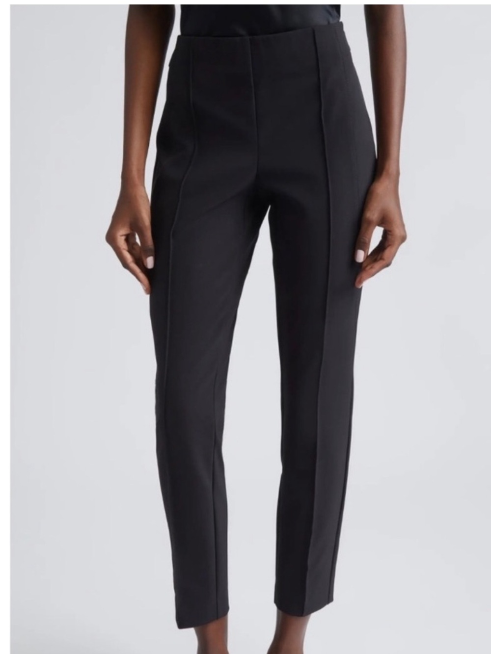 LAFAYETTE 148 NEW YORK Gramercy Pin tucked Cotton Stretch Straight Leg Pants 8